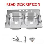 $149 33 IN. DROP-IN 50/50 DOUBLE BOWL 20 GAUGE STA