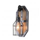 6.7 IN. 1-LIGHT BLACK INDUSTRIAL RETRO WALL SCONCE