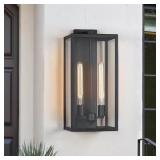 $121 TREVOT 2-LIGHT 20.5 IN. MODERN BLACK OUTDOOR
