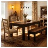 $233 ROESLER 3-PIECE RECTANGLE DARK BROWN WOOD TOP
