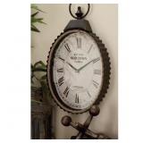 12 IN. X 21 IN. BLACK METAL POCKET WATCH STYLE WAL