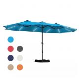 $236 15 FT. PATIO SOLAR MARKET UMBRELLA DOUBLE-SID