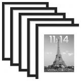 UPSIMPLES 11X14 PICTURE FRAME SET OF 5, DISPLAY PI
