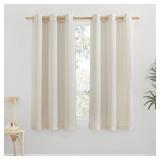 NICETOWN THICK LINEN BLEND CURTAINS FLAX TEXTURED