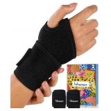 2 PACK WRIST BRACE FOR WOMEN & MEN, ADJUSTABLE FIT