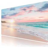 LB COASTAL BEACH SUNSET MOUSE PAD NATURE TEAL OCEA