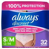 ALWAYS DISCREET ADULT DIAPERS FOR WOMEN, INCONTINE