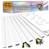 113.4IN CORD HIDER KIT, CORD COVERS FOR 3-4 WIRES