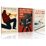3PCS VINTAGE JAZZ MUSIC WALL ART DECOR FILM FESTIV