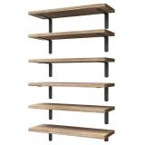 WOPITUES WOOD FLOATING SHELVES SET OF 6, SHELVES F