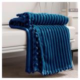 DISSA FLEECE BLANKET QUEEN SIZE ? 90X90, BLUE - SO