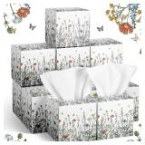 FOURLUOO 12 PACK FALL FLORAL FACIAL TISSUES CUBE B