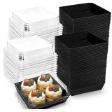 HICEEDEN 100 PCS BLACK PAPER CHARCUTERIE BOXES WIT