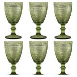 BANDESUN WINE GLASSES SET OF 6 - VINTAGE BEADS GOB