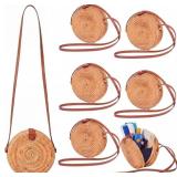 SHINYLIN 6 PCS BOHO RATTAN CROSSBODY BAG FOR WOMEN