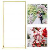 GOLD WEDDING ARCH BACKDROP STAND, 6.6FT*3.3FT SQUA