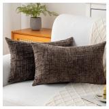 DECORATIVE THROW PILLOW COVERS 12X20 INCH SET OF 2