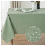 RECTANGLE TABLECLOTH WATERPROOF LINEN TEXTURED TAB