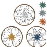 HOGARDECK METAL FLOWER WALL DECOR - 3 PCS 11" META