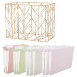 HANGING ROSE GOLD FILE ORGANIZER WITH 12 LETTER SI