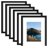 PEALSN 8.5X11 PICTURE FRAME SET OF 6, WALL MOUNTIN