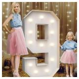 4FT MARQUEE LIGHT UP NUMBERS 9,PARTY DECORATION LA