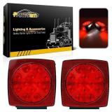 PARTSAM 12V SUBMERSIBLE SQUARE LED TRAILER LIGHT,R