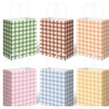 MOTIMIND 24 PCS GINGHAM GIFT BAGS COLORFUL SUMMER