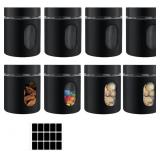 8 PCS KITCHEN CANISTERS SET 20 OZ COFFEE CANDY JAR