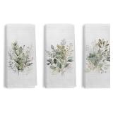 SAGE GREEN EUCALYPTUS KITCHEN TOWELS SET OF 3, WAT