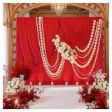 $119 50FT X 10FT WRINKLE FREE RED BACKDROP CURTAIN