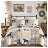 $105 100% COTTON RUSTIC FARMHOUSE HORSE PATCHWORK