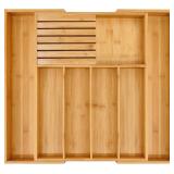 VAEFAE BAMBOO SILVERWARE DRAWER ORGANIZER, 7 SLOTS