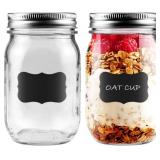2-PACK 16.5OZ REGULAR MOUTH GLASS MASON JARS, AIRT