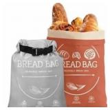 2 PACK BEESWAX BREAD BAGS FOR HOMEMADE, REUSABLE B
