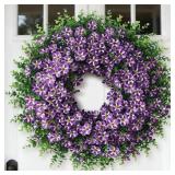 26" LARGE ARTIFICIAL EUCALYPTUS WITH FLOWER WREATH