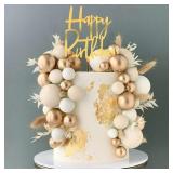 KHAKI BALLS CAKE TOPPER BOHO GRASS CAKE TOPPER KHA