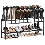 DIMJ BOOT RACK 3-TIER - BLACK METAL BOOT STORAGE R