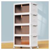 YFXCVSL 4 TIER PLASTIC STORAGE BINS WITH LID 23QT,