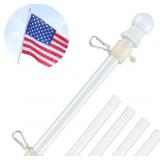 WHITE FLAG POLES FOR OUTSIDE HOUSE - 5FT TANGLE FR