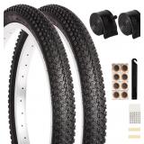 2 PACK 20" X 1.95" MOUNTAIN BIKE TIRE SET, 20 INCH