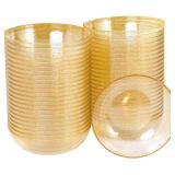 BUCLA 50PACK GOLD GLITTER PLASTIC BOWLS - 10OZ DIS