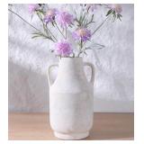 CERAMIC FLOWER VASE WITH HANDLES, 11 INCH TALL RUS