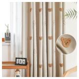 CARTOON EMBROIDERY BEARS BLACKOUT CURTAINS FOR BED