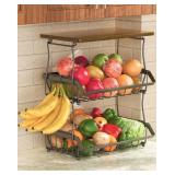 XYZLVSI 3 TIER COUNTERTOP FRUIT BASKET BREAD BOWL