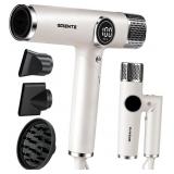 WHITE BLOW DRYER WITH DIFFUSER, PROFESSIONAL HIGH-