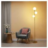 FIQEVS 3 GLOBE FLOOR LAMP MID CENTURY MODERN, GOLD