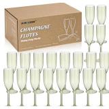 XUWAIDSGN 24 PCS REUSABLE CHAMPAGNE FLUTES PLASTIC