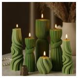 THRELACO 6 PCS PILLAR CANDLES DECORATIVE MODERN AE