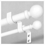 DOUBLE CURTAIN ROD WITH BALL FINIALS, 36-91 INCH,